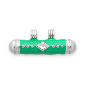 Stainless Steel - Rostfrei Stahl Message Bead Anh&auml;nger Silver-green-transparent