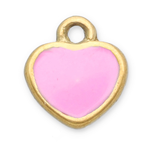 Stainless Steel - Rostfrei Stahl Anh&auml;nger Herz Gold-pink