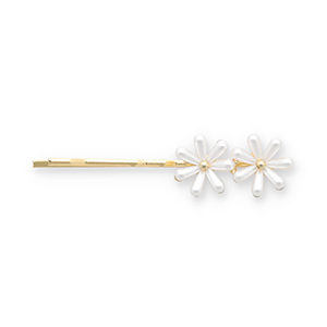 Haarschmuck Haarklammer G&auml;nsebl&uuml;mchen Gold-white