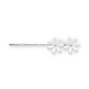 Haarschmuck Haarklammer G&auml;nsebl&uuml;mchen Silver-white