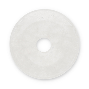 Naturstein Anh&auml;nger Quartz Donut 16mm Transparent white