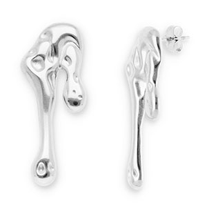 Ohrringe aus Stainless Steel - Rostfreiem Stahl Ohrstecker Tropfen Silver