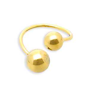 Ringe aus Stainless Steel - Rostfreiem Stahl Kugeln Gold