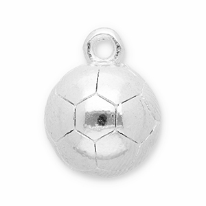 Metall Anh&auml;nger DQ Fu&szlig;ball Antik silber (Nickelfrei)
