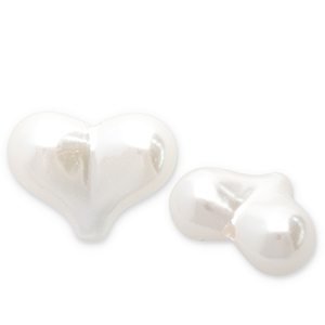 Imitationsperlen Herz White