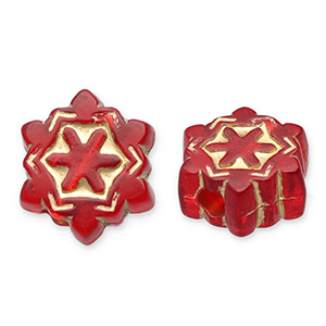 Acrylperlen Schneeflocke Red-gold