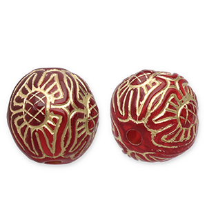 12 mm Acrylperlen Rund Red-gold