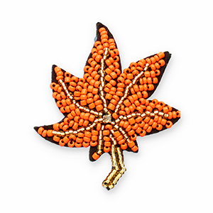 Broschen Blatt Orange-black