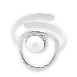 Ringe aus Stainless Steel - Rostfreiem Stahl Perlen Silver-white