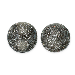 8 mm Acrylperlen mit Glitzer Black-silver