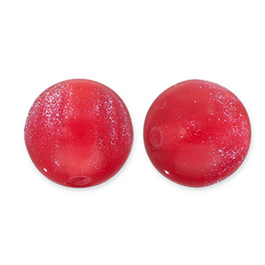 12 mm Acrylperlen mit Glitzer Red-turquoise