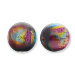 Resin Perlen mit Glitzer 12mm Purple-blue-gold