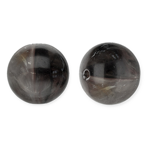 12 mm Acrylperlen Rund Dark grey-white