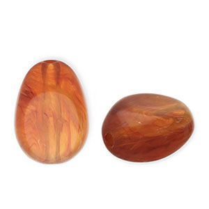 Acrylperlen Eierf&ouml;rmig Orange brown