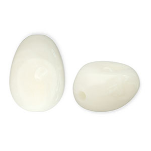 Acrylperlen Eierf&ouml;rmig Off white-white