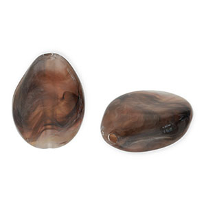 Acrylperlen Tropfenform Brown-white