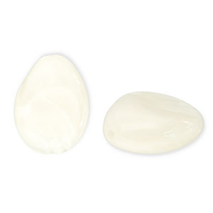 Acrylperlen Tropfenform Off white-white