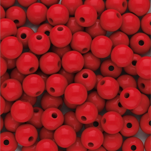 6 mm Acrylperlen Shiny Red