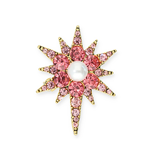 Broschen Stern Gold-pink-white