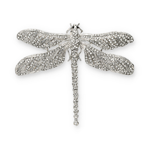Statement Broschen Libelle Silver-black-transparent