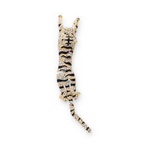 Statement Broschen Tiger Gold-black-transparent