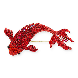 Statement Broschen Koi Red-red AB coating-black