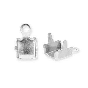 Stainless Steel - Rostfreiem Stahl Schmuckzubeh&ouml;r Endkappen f&uuml;r Strass Ketten 4mm Silver