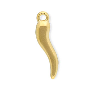 Stainless Steel - Rostfrei Stahl Anh&auml;nger Cornicello Gold