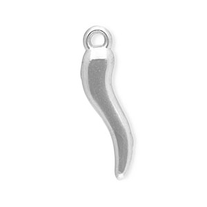 Stainless Steel - Rostfrei Stahl Anh&auml;nger Cornicello Silver