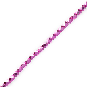 Glas Top Facett Perlen Metallic fuchsia pink