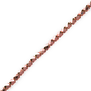 Glas Top Facett Perlen Metallic vintage pink