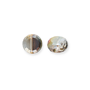 Glas Top Facett Perlen Silver-AB coating