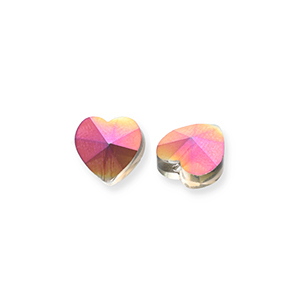 Fashion Facett Perlen Herz Silver-AB coating