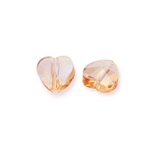 Fashion Facett Perlen Herz Peachy beige-pearl shine coating