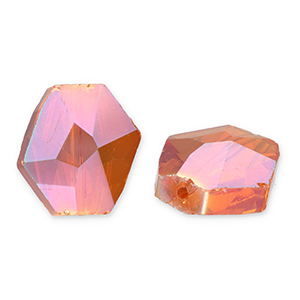 Fashion Facett Perlen Hexagon Flame orange-AB coating