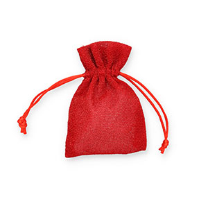 Schmuckbeutel mit Glitzer Red