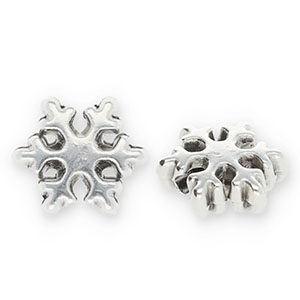 Metall Perlen DQ Schneeflocke Antik silber (Nickelfrei)