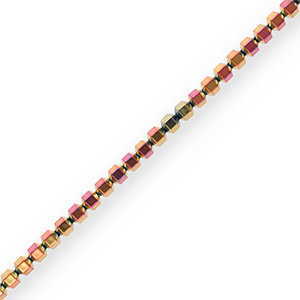 H&auml;matit Perlen Hexagon Pink-yellow-AB coating