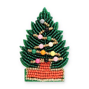 Broschen Weihnachtsbaum Green-orange