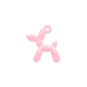 Metall Anh&auml;nger Ballonhund Pudel Light pink