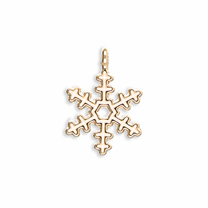 Metall Anh&auml;nger Schneeflocke Gold-white