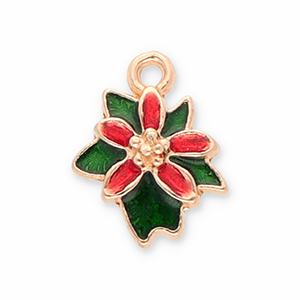 Metall Anh&auml;nger Weihnachtsstern Gold-red-green