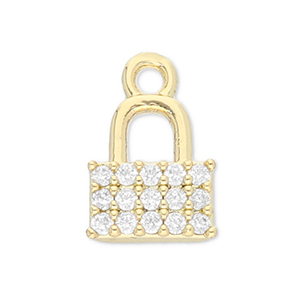 Brass TQ Metall Anh&auml;nger Schloss Gold-transparent