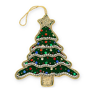 Trendy-Anh&auml;nger Weihnachtsbaum Green-gold-silver-multicolour