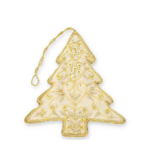 Trendy-Anh&auml;nger Weihnachtsbaum Gold-off white