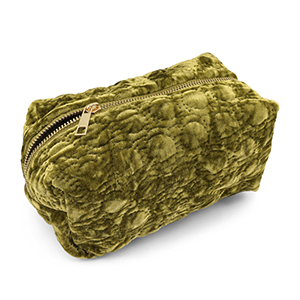 BY31&reg; Etui Sammt mit gestickten Kreisen Olive green