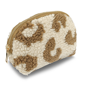 BY31&reg; Etui Teddy mit Leopard-Print Beige brown-brown