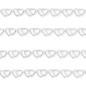Stainless Steel - Rostfrei Stahl Schmuckzubeh&ouml;r Gliederkette Herzen Silver