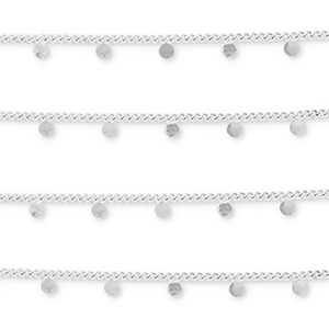 Stainless Steel - Rostfrei Stahl Schmuckzubeh&ouml;r Gliederkette mit M&uuml;ntze Silver