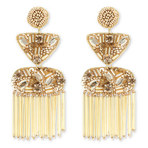 Trendy Ohrringe / Ohrstecker mit Glasperlen Gold